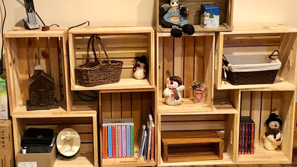 Best out of waste Ideas for home decoration: The Wooden Crate as a Shelf.