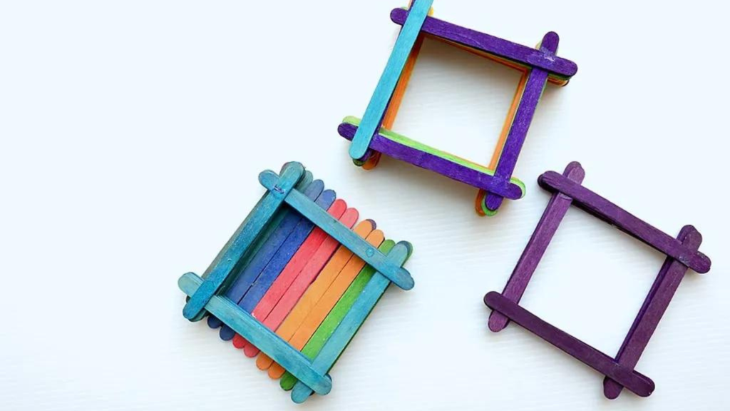 Best out of waste ideas for home decoration: Ice Cream Stick Photo Frame.
