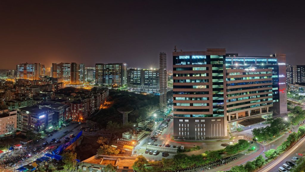 Hyderabad skyline.

