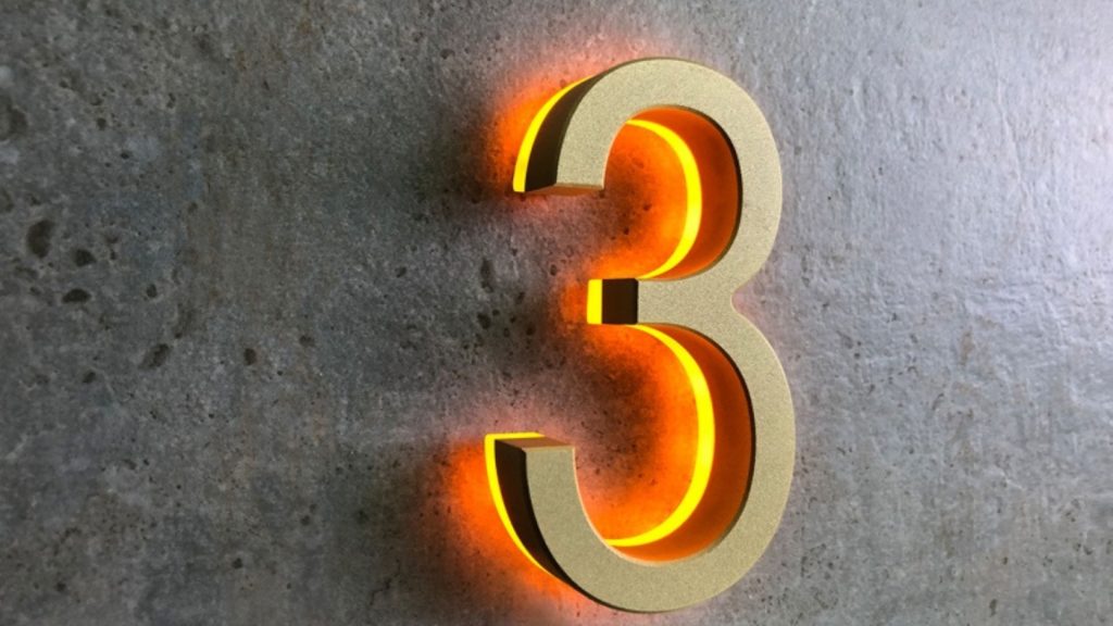 House number 3 is believed to bring a sense of joy and creativity to the environment.