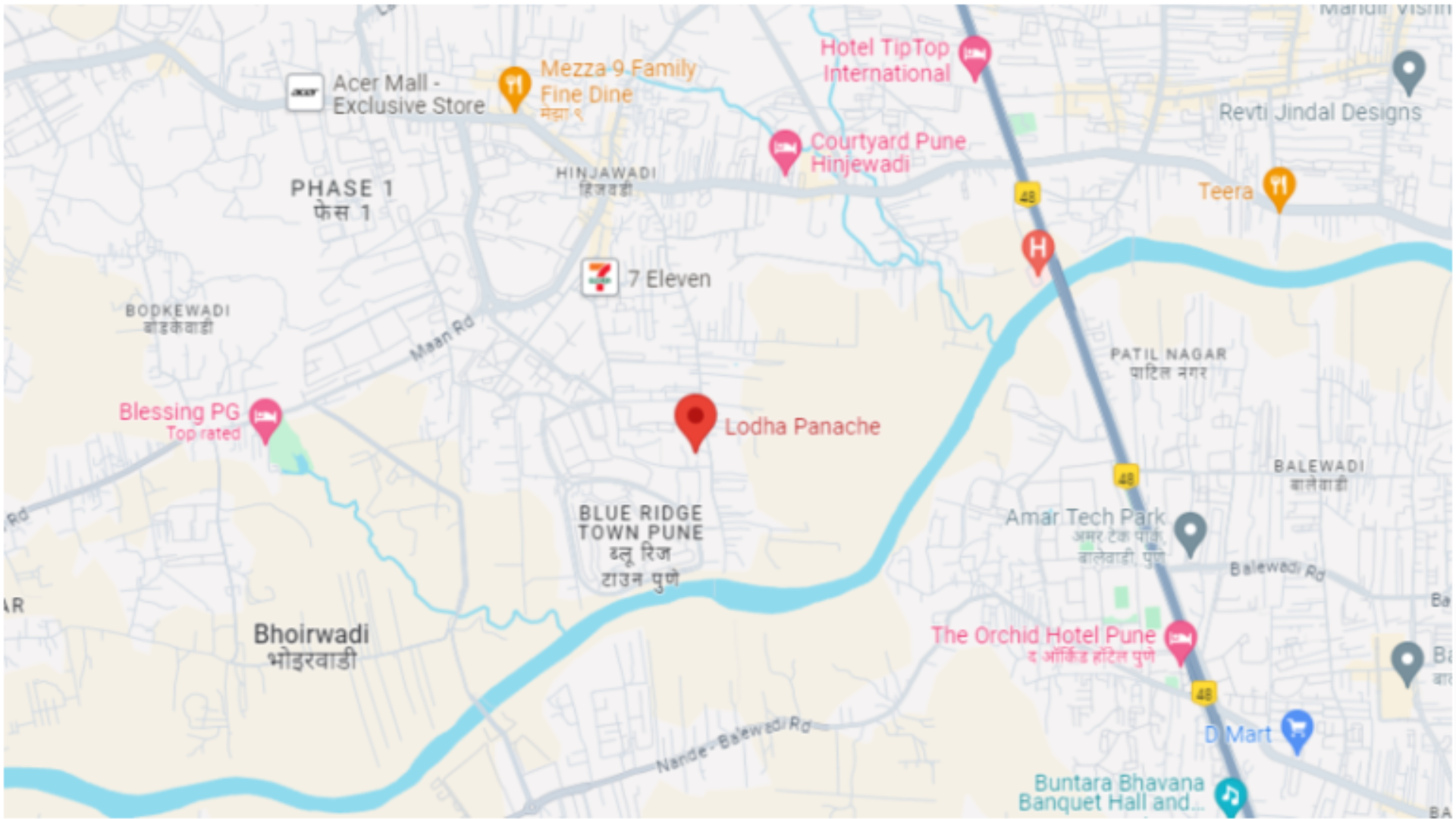 Lodha Panache location and nearby places