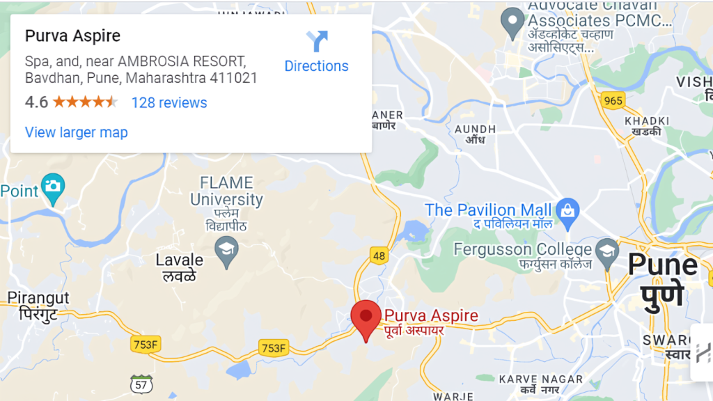 Explore the Purva Aspire Bavdhan location.