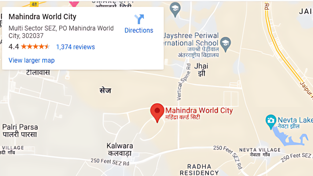 Explore the Mahindra World City location and connectivity.