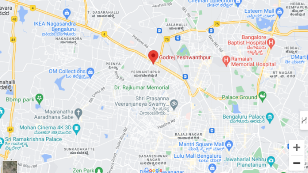 Here is the Godrej Yeshwanthpur location and nearby connectivity.
Source: Google Maps