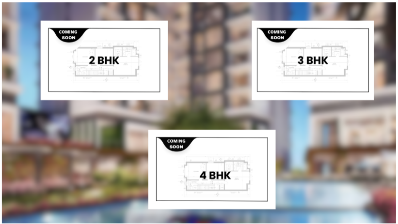 The Highgates Pune floor plan and floor configuration of 2,3 & 4 BHK apartments.